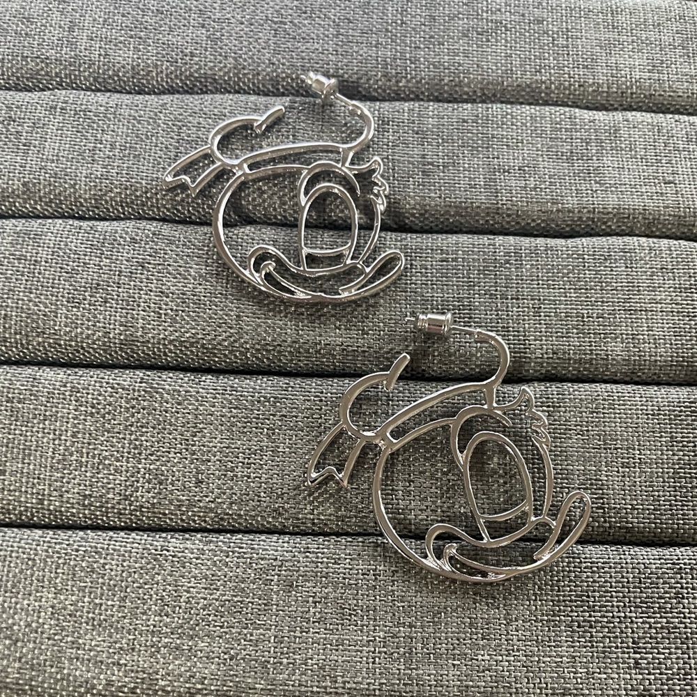 Silver Donald Duck Earrings